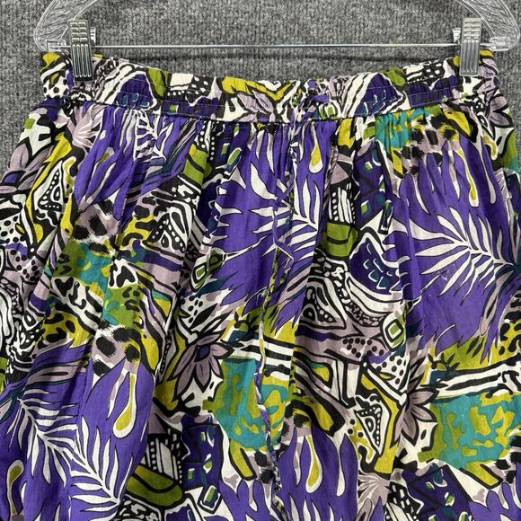 Studio West Skirt Womens L Purple Leaf Print Pull On Mini Flowy Hippie Boho Y2K - Picture 2 of 8